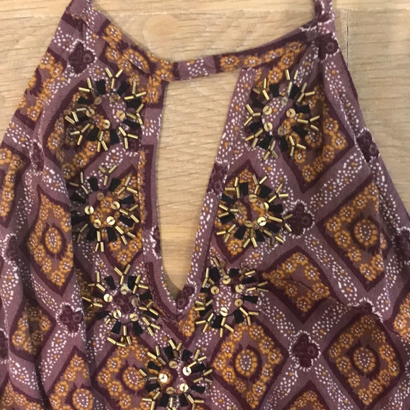 Beaded string halter romper, S - Picture 2 of 4